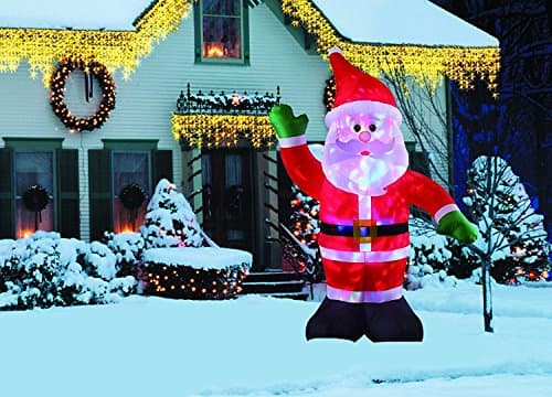 New 8 FT Inflatable Santa Clause With 2pcs Disco Lights Christmas X'mas Decoration
