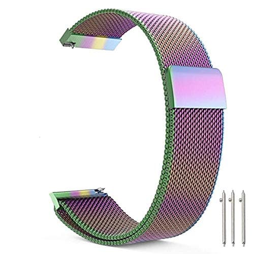 Cooldot Quick Release Watch Strap, 5 Colors for Magnetic Closure Stainless Steel Watch Band Replacement Strap and Width 18mm / 20mm / 22mm (Colorful,20mm)