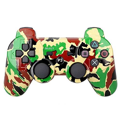 PS3 Controller Wireless Bluetooth Six Axis Dualshock Game Controller for Sony PlayStation 3 PS3 (Army Green Camouflage)