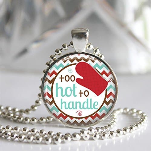 Too Hot to Handle Baking Inspired Silver Bezel Glass Tile Pendant Necklace