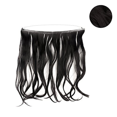 Full Extensions 18" Easy To Use Synthetic Headband Extensions (Midnight Black)