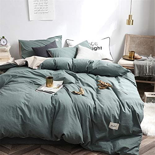 JUNDY Fitted Bed Sheet Set with Fitted & Flat Sheet & Pillowcases - Wrinkle,Stain Resistant - Cotton padded wash bed four sets of colour23 1.2m