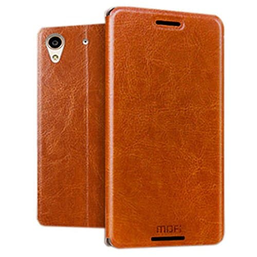 HTC Desire 728 Case, Suensan Folio Leather Thin Flip Case for HTC Desire 728 (Brown)