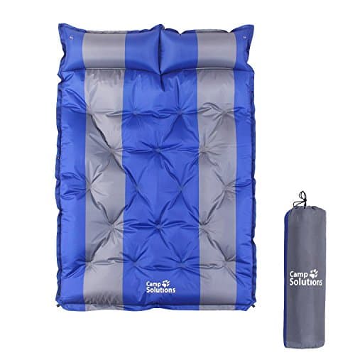 Camp Solutions Double Self-Inflating Air Sleeping Pad 18 Points with Pillow - L75.6'' x H0.98'' x W51.9''