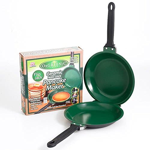 As Seen on TV Flip Jack Pancake maker Ceramic Green NonStick Cookware Pan New