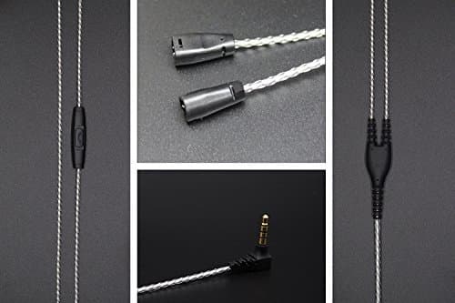 MiCity Replacement Upgrade Audio Extension Cable Cord Lead Jack For Sennheiser IE8 IE80 IE8I Headphones Retardant silver plated cable with shielded plug