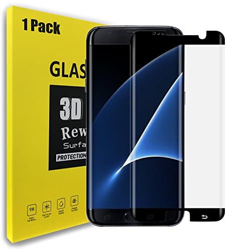 For Galaxy S7 Edge Tempered Glass Screen Protector,Webmi 9H Slim Anti-Fingerprint Oil Stain Scratch Coating Bubble Free Easy Install HD Clear Screen Protector for Samsung Galaxy S7 EDGE Black