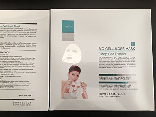 DreamMi 5 Pieces / 1 Box Bio Cellulose Deep Sea Extract Moisturizing Facial Mask, Anti Aging, Anti Wrinkle