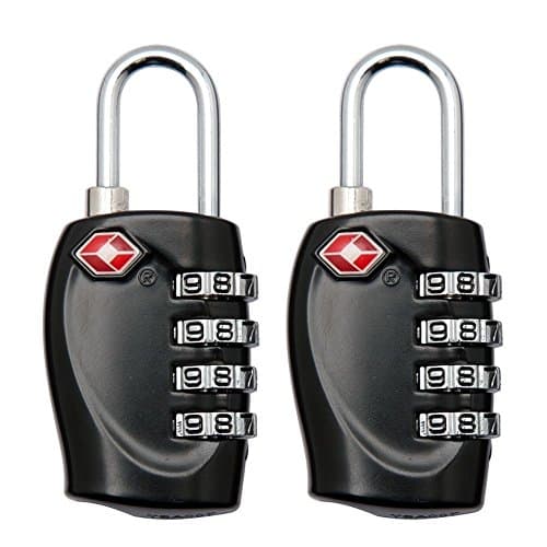 YAHEY TSA Luggage Lock,4 Digit Combination locks for School, Employee, Gym & Sports Locker, Case, Toolbox, Baggage, Suitcases & Backpacks, Hasp Cabinet & Storage - Black and 2 Pack