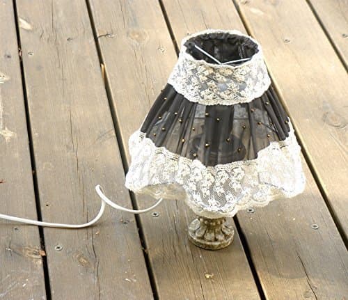 Shabby Chic Table Lampshade, Made From Unique Antique Lace and rustic Fabric, OOAK Handmade Country French Home Decor