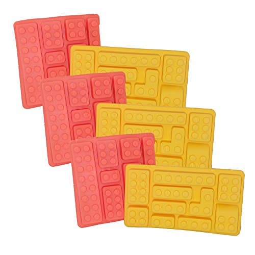 Building Bricks Silicone Jello, Gummy Candy, Cake Baking Mold & Ice Cube Tray For Lego Lovers (3 Sets)