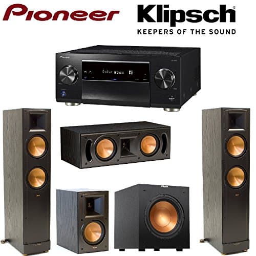 Pioneer Network AV Receiver Audio & Video Component Receiver,Black (SC-LX801) + Klipsch RB-51 II Bookshelf + Klipsch - RC-42 II Center + Klipsch R-10SW Subwoofer + Pair of Klipsch RF-82 II Bundle