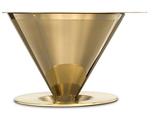 Stainless Titanium Gold Pour Reusable Over The Cup Coffee Filter (Drip Stainless Steel- Titanium)