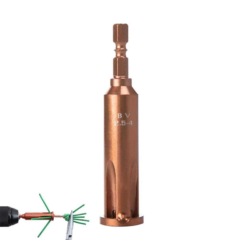 Neepanda Wire Twisting Tool, Auto Wire Stripper and Twister, 1/4" Hex Shank Twist Wire Tool for Power Drill Drivers Power Tool Accessories Simultaneously Stripping and Twist Wire Cable(Brown)