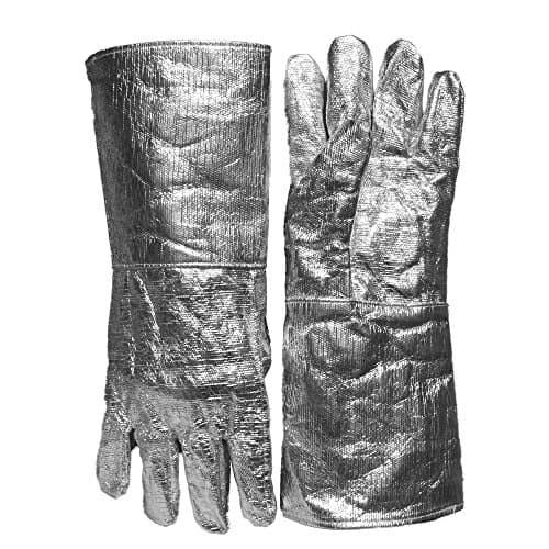 High Temp(1000°C) Heat Resistant Aluminized Safety Welding Work Gloves Oven Mitt