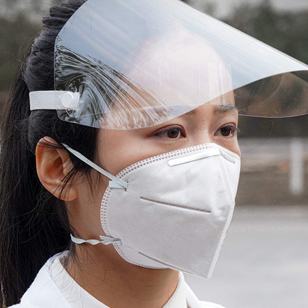 Bebliss 2020 Spring Coronary Virus Transparent Mask Protective Face Shield Transparent PVC Anti-fog Saliva And Anti-virus Protection for outdoor