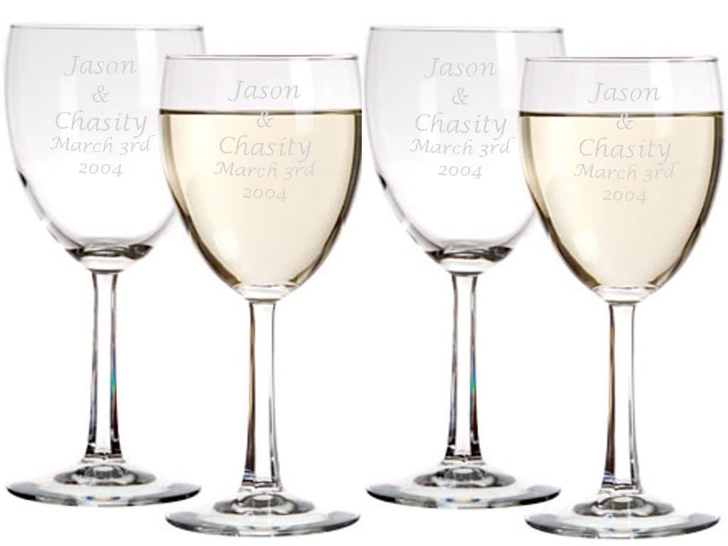 Unbreakable Engraved 10.25 oz Wine Glasses | Personalize Including Monogramming | Custome Couple Gift Idol For Wedding Favors, Bachelorette Party Decorations, Party Favors