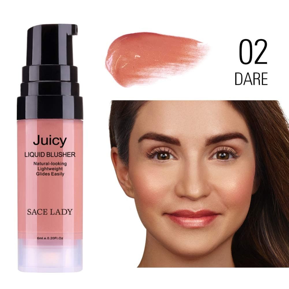 Ultra-Blendable Liquid Blusher, Lightweight Glides Easily Natural Looking Long Lasting Cheek Liquid Blush -6ml