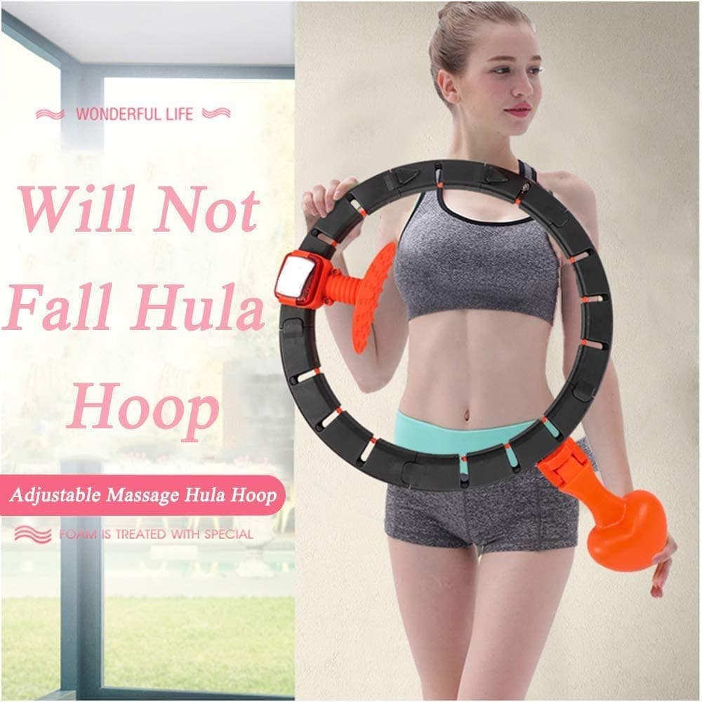 Cretee Will Not Fall Hula Hoop Adjustable Hot Waist Worker for Adults Faster Burning Fat Hula Hoops