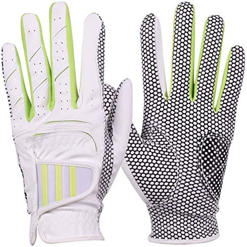GH Women's Leather Golf Gloves One Pair - Three Lines Both Hands