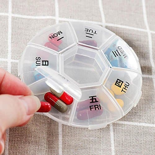 Amapower Holder Portable Weekly Container Sorter Organizer Storage Box Tablet Pill Box Box