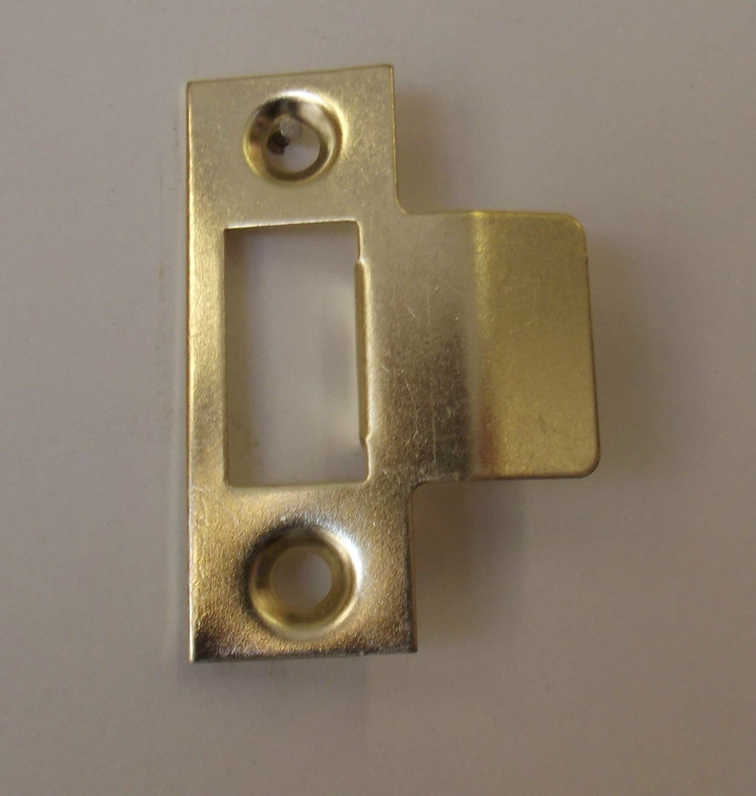 Mortice Latch Lipped Strike Plate - Electro Brass Plated