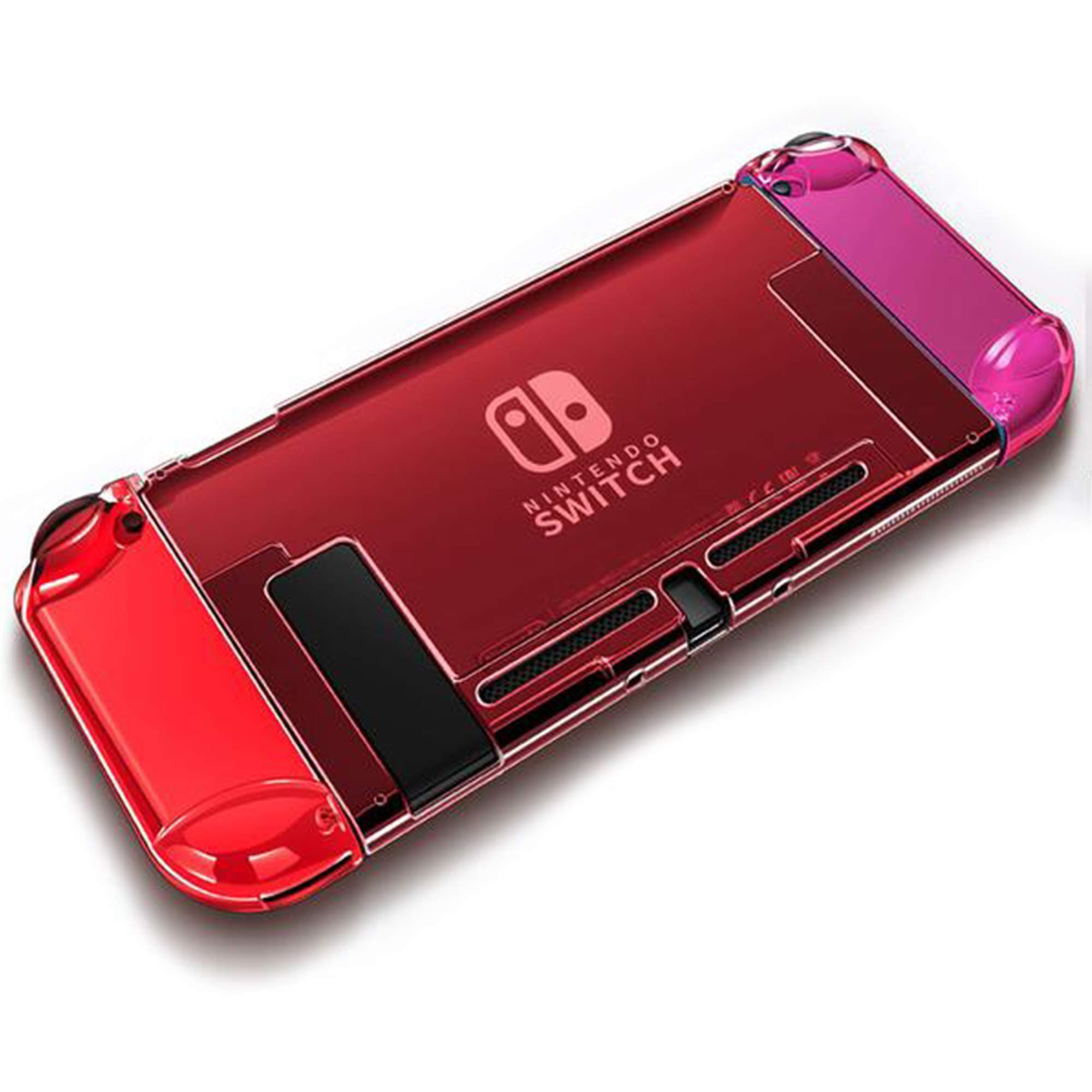 Arvonic Dockable Anti-Scratch Transparent Crystal Protector Case Cover for the Nintendo Switch Joy-Con - Red