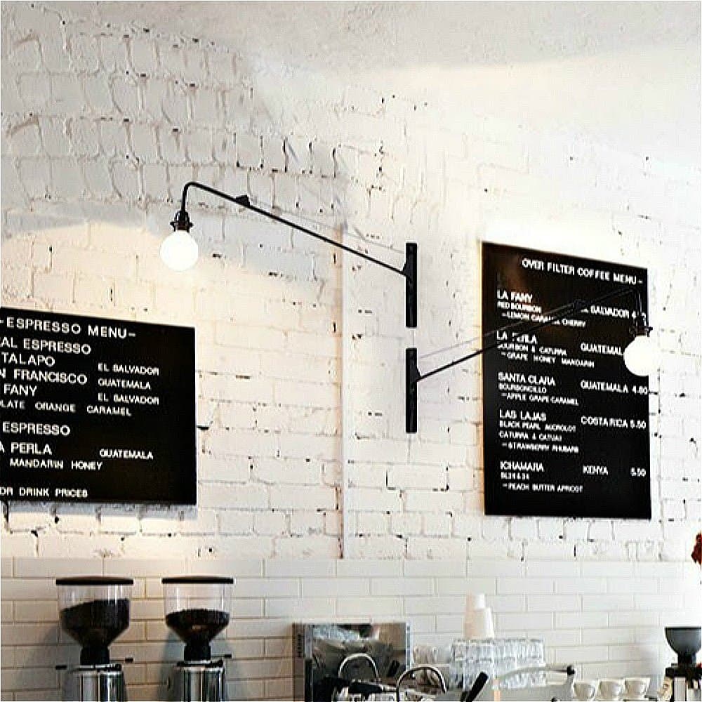 SUSUO 24" Long Black Swing Arm Wall Sconce Open Blub Style Simple Plug-in Sconces Wall Lighting for Bedroom Living Room Bedside Lamp