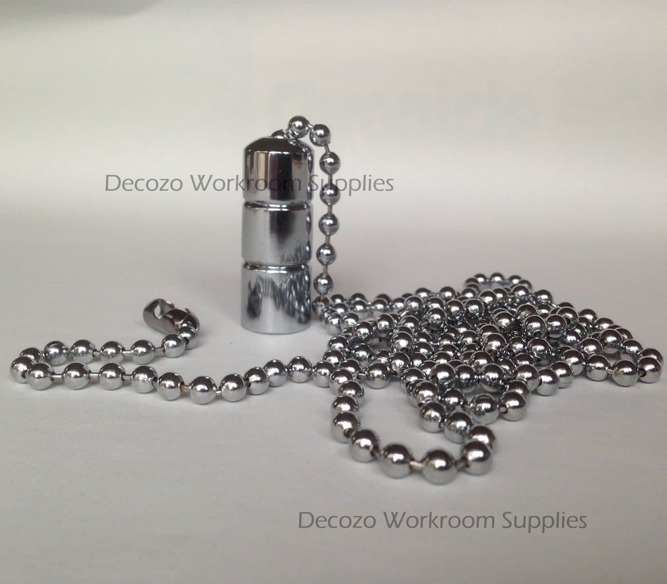 Decozo Chrome Cord Pull with Non Rust Shiny Metal Chain for Light or Fan Silver Colour Bathroom Pull - Free UK DELIVERY
