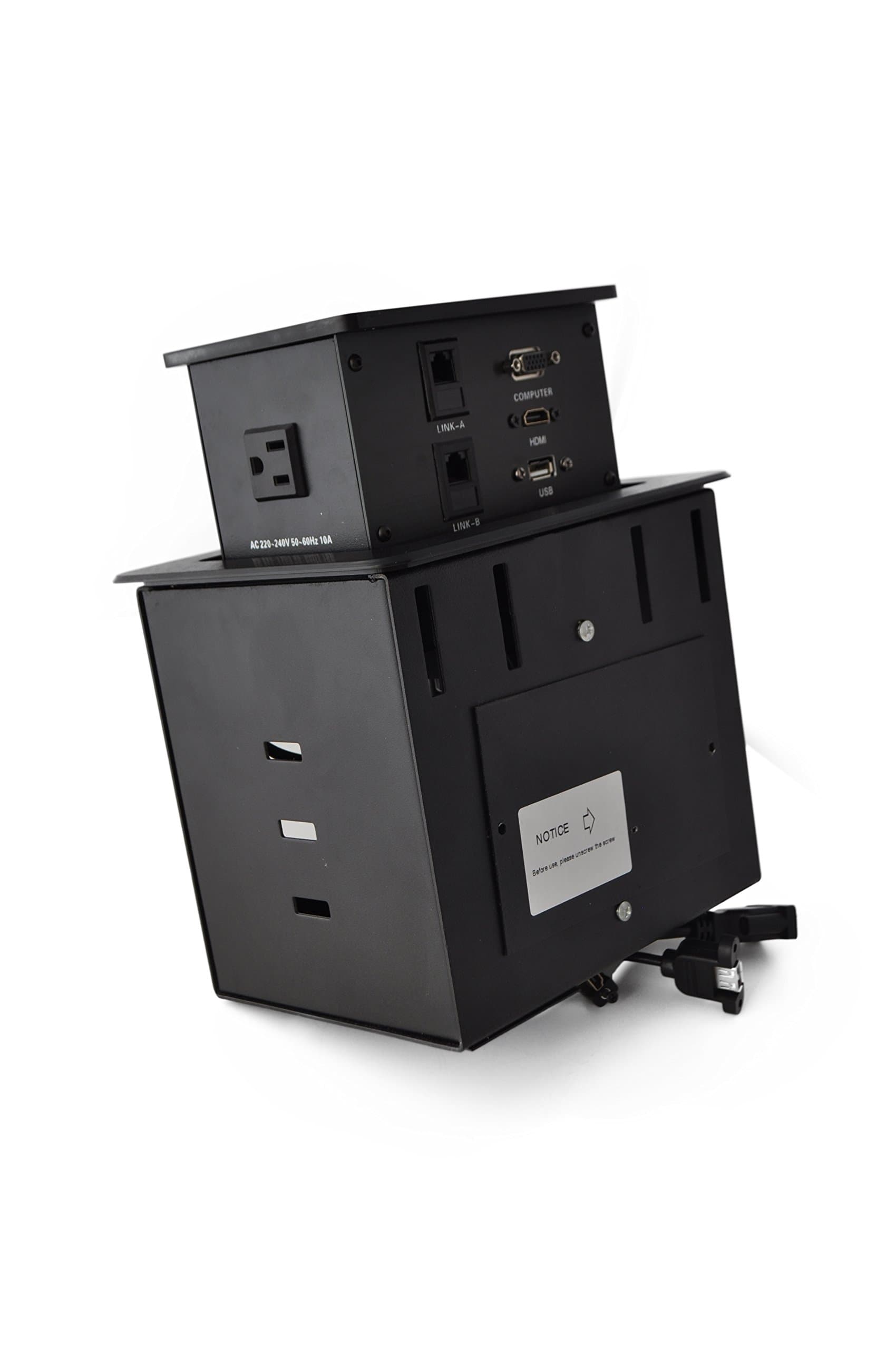 Yolkvisual Conference Table Connectivity Box 1 HDMI + 1 VGA + 1USB + 2 RJ 45 + AC Power(US) 2 + Audio 3.5mm