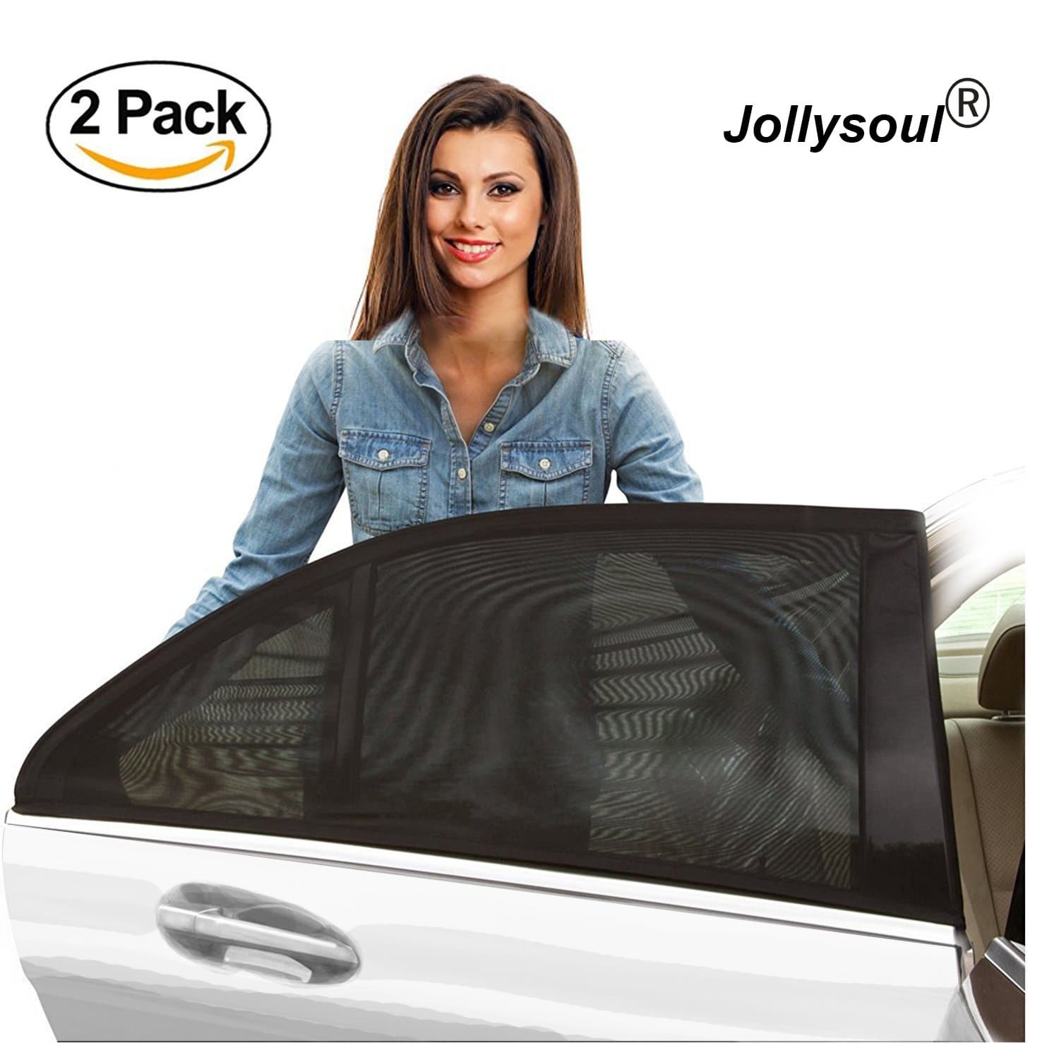 Car Sun Shade Mesh Breathable Side Window Sun Screen Protector Universal Luxurious UV Blocks, Protect Kids Pets from Sun Glare and Heat in Back Seat Vehicle Accessories 2 Pack