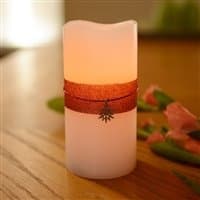 3" X 6" LED Candle with Snowflake Charm with 5 Hour Timer