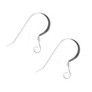 Sterling Silver French Wire Earring Hooks with Coil - Medium 20mm (10 pair)