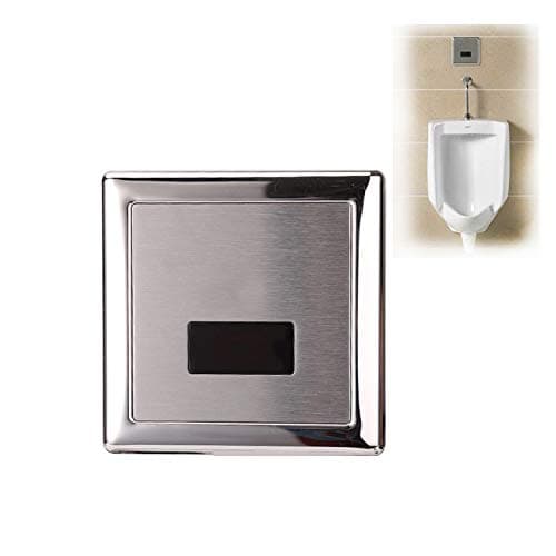 Wall Mounted Stainless Steel Automatic Urinal Flush Sensor Set for Public Toilet, Home, Office Bathroom with Dual Power Supply Mode Chrome Plated