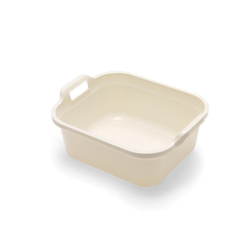 Addis 517937 Large Rectangular 10 litre Washing up bowl with handles, Linen Cream, 39 x 32 x 14 cm