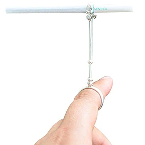 Creation Core Lady Retro Smoking Ring Holder Small Hand Shelf Cigarette Holder Pipe(Silver,S)