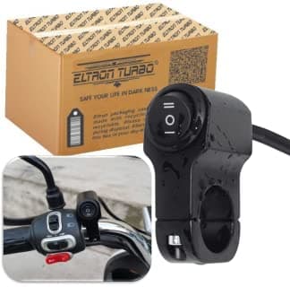 Eltron Turbo Waterproof Multi-Function 3 Mode Way Handlebar Switch ON-Off-ON 12V DC Button Operate with Headlight, Fog Lights, Cast Aluminium Universal For All Motorcycle, Bikes (Pack Of 1, Black)