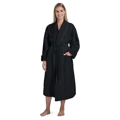 Boca Terry Women's Robe, Luxury Microfiber Bathrobe, Long Hotel Spa Robes for Women, Regular and Plus Sizes