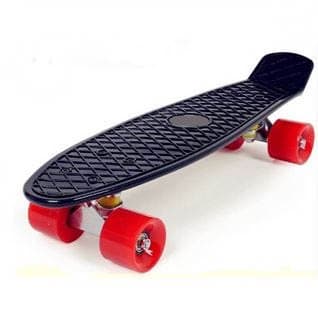 Black 22" Style Skateboard Plastic Complete Globe Bantam Mini Skates Cruiser Retro Long Skate Board Old School Longboard