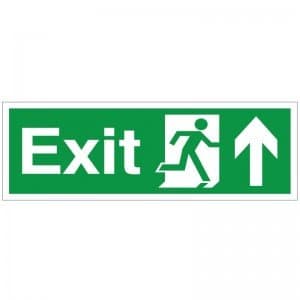Pack of 2 Exit Up Signs 300mm x 100mm - Self Adhesive (EX.41E-SA)