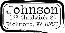 Eraser Rub Thick Ink Border Return Address Stamp