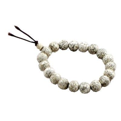 Lotus Seed Wrist Mala White Beads