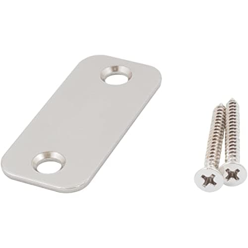 Stone Harbor Hardware Round Corner Blank Strike Plate, 1" x 2-1/4", Satin Nickel