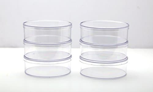 Clear Plastic Container 4 5/16" Diameter x 1 3/8" Height - 6 Pieces Per Pack