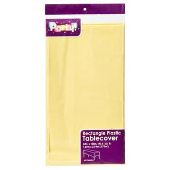 Pack of 2: Disposable YELLOW Plastic Tablecloths/Table Covers, 54 x 108 Inches each