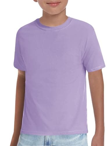 Haloumoning Boys T-Shirts Kids Short Sleeve Crewneck Solid Basic Tees Casual Tops 5-14 Years