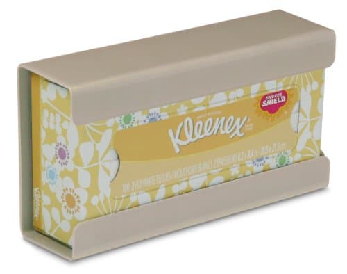 TrippNT 51188 Plastic Wall Mountable Kleenex Box Holder, 9-7/8" Width x 5-1/4" Height x 2-3/4" Depth, Small, Almond Beige
