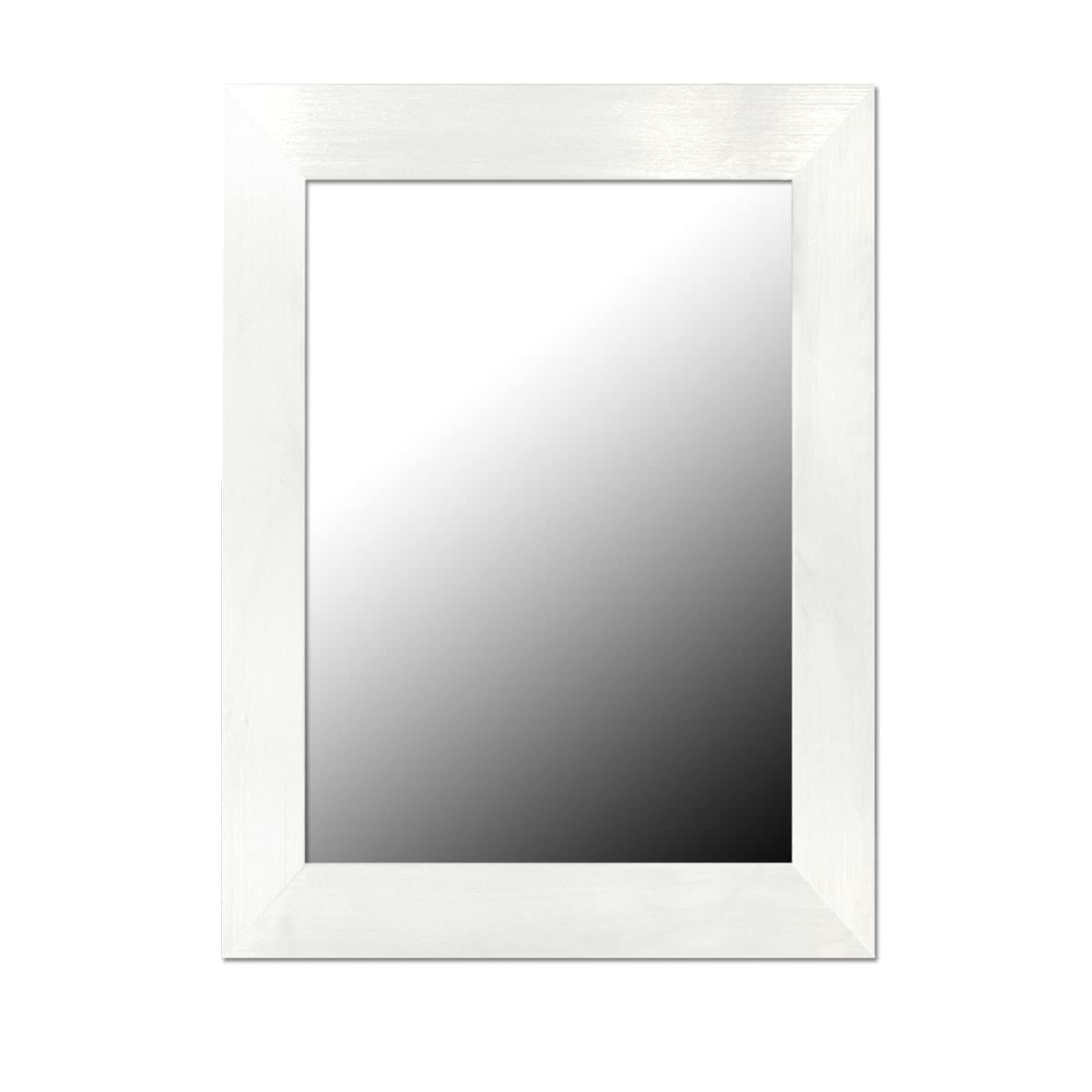 Home Basics Contemporary Rectangle Wall Mirror, Hangs Vertical Or Horizontal, (White), 18.25 14.25 x .50