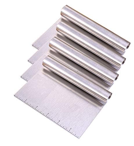 Richohome 4 Pack Stainless Steel Scraper Pizza Dough Scraper Chopper
