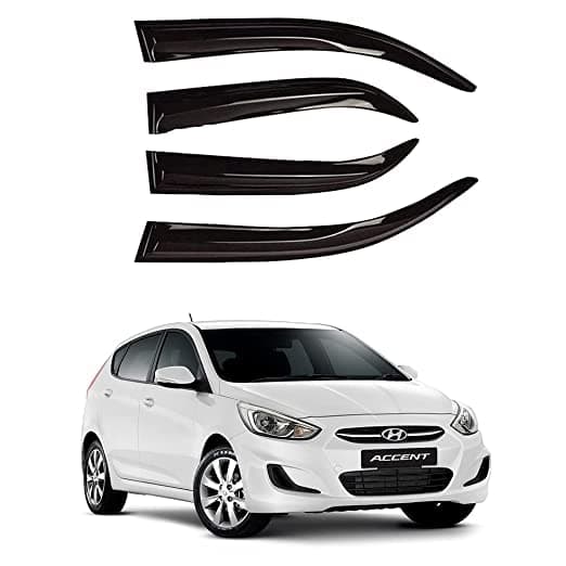 ROYALTECH Premium Non-Breakable Car Window Door Visor/Rain Guard/Wind Deflector Compatible for (Hyundai Accent)